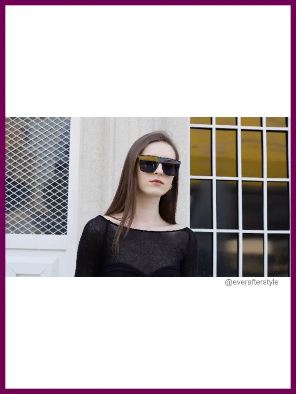 Oversized Square Sunglasses Retro Shield UV Protection Plastic Frame